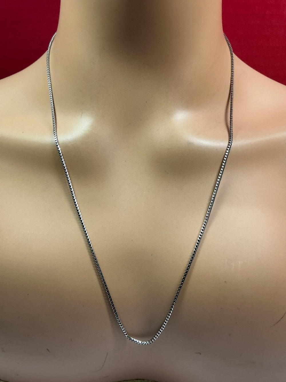 Sterling Silver Italian Franco Link Chain / Necklace. 24 inches long